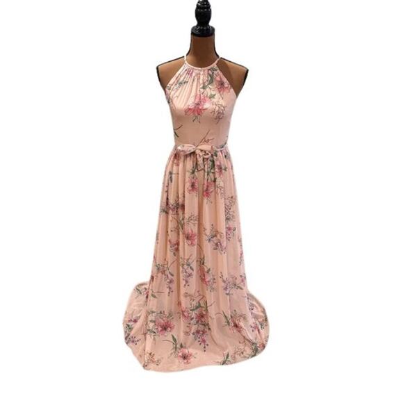 Monique Lhuillier Dresses & Skirts - Monique Lhuillier “Daniela” Floral Sleeveless Maxi Gown in Pink – Size 14